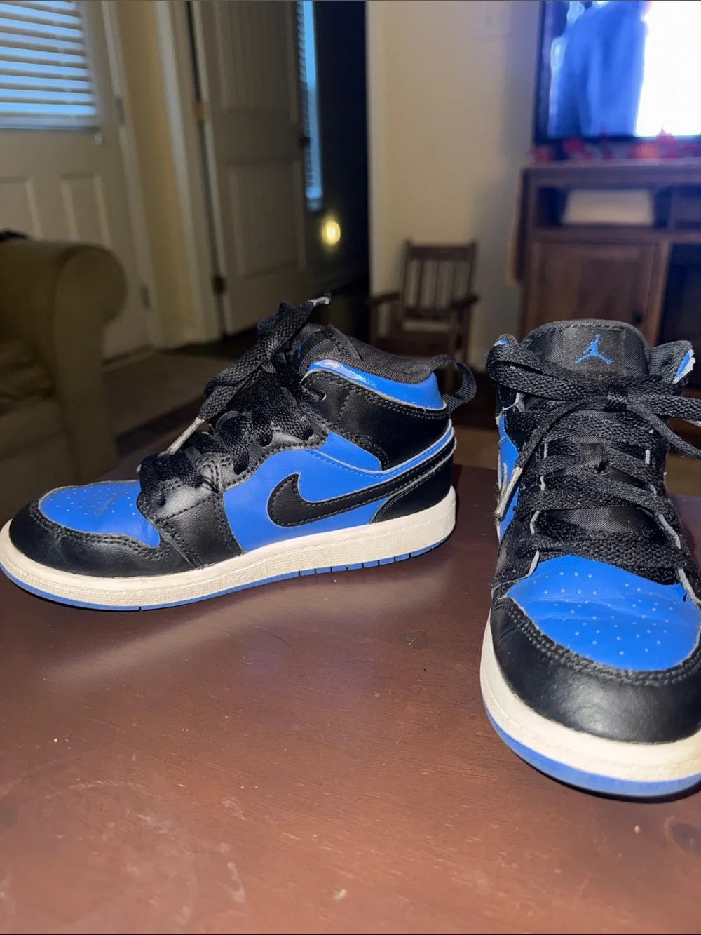 Jordan Kids High-Top Sneakers in Black and Blue